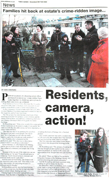 Kilburn Times press clipping