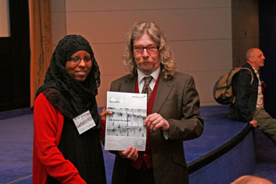Peter McKenna, Chair of digital:works handing out certificates